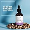 Eva Naturals 100% Pure Castor Oil Cold Pressed for Eyelash, Eyebrow, Hair & Lash Growth, Thicker Brow & Face Serum Drops for Wrinkles, Hydrating & Nourishing Oil for Skin, Lashes & Brows, 2oz