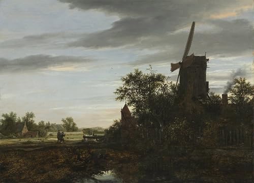 Toile Murale Abstraite Paysage Moulin à Vent Van Ruisdael Art