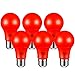 TORCHSTAR Red LED A19 Colored Light Bulb, E26 Medium Base, Dwelling Environment & Melatonin Friendly, 7W (50W Equiv.), 3 Years Warranty, 20,000hrs, Non-Dimmable, Pack of 6