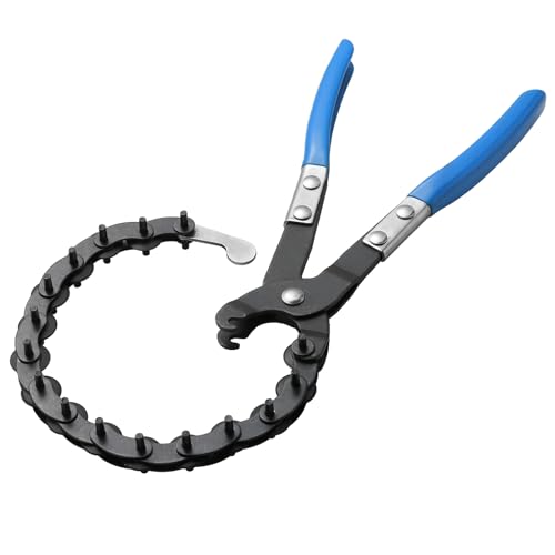 DASBET Exhaust Pipe Cutter Tool with 15 Blades, Universal Tailpipe Cutter 3/4-Inch to 3-Inch Exhaust and Tailpipe Cutter Chain Muffler Pipe Cutter for PVC Copper Tube Tail Pipe Cutter Tool