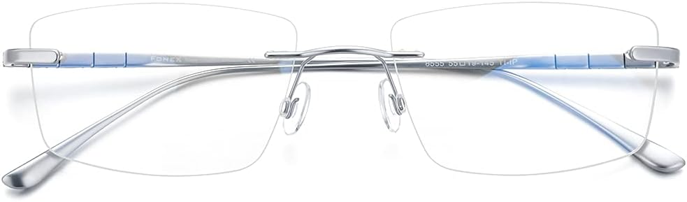 FONEX Titanium Glasses Frame for Men,Square Eyewear Full Optical Eyeglasses F85641