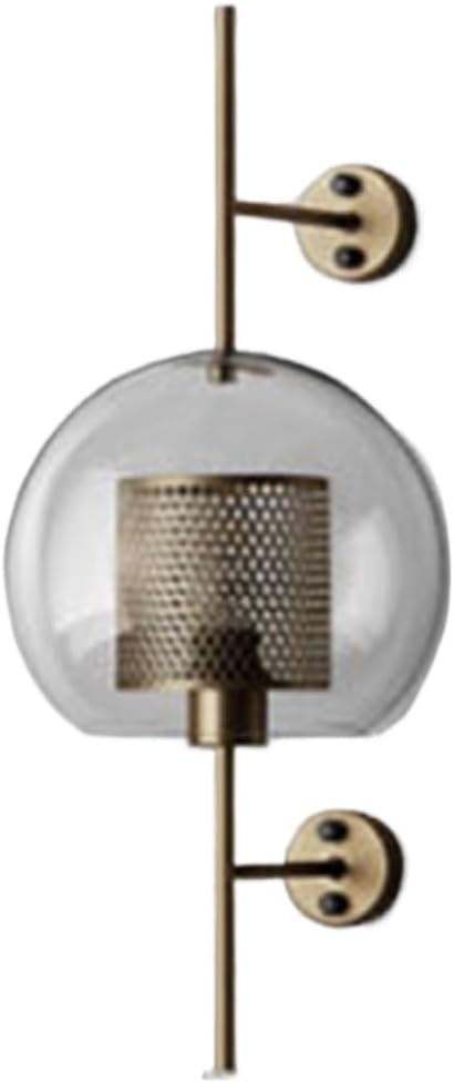 Wall Lighting Fixtures Retro Industrial Bracket Wall Sconce Nordic Creative Glass Wall Lamp Wall Mounted Lighting Fixture for Bedroom Restaurant Aisle Living Room ( Color : Bronze , Size : A -27*55CM