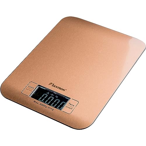 Báscula de cocina digital Bestron con acabado cobre de alta precisión 5 kg