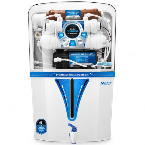 Aqua X Pure Next RO+UV+UF Water Purifier | Copper & Zinc Booster |10-Stage Advanced Purification | 12L Storage | Up to 60% Water Saving | High Performance | 1 Year Warranty.