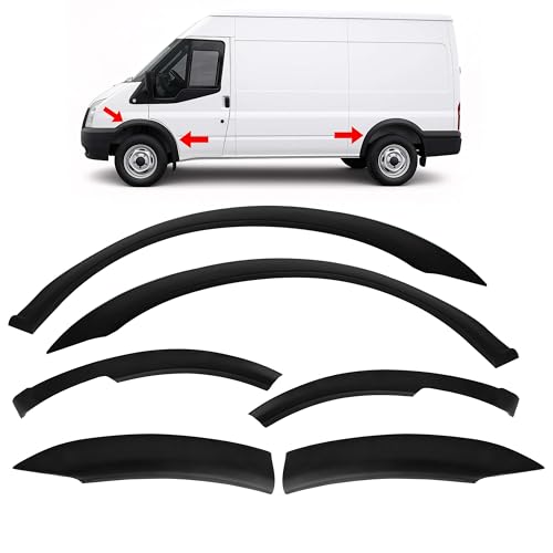 Wheel Arch Trims Set, ABS Plastic Wing Flare Protectors, Compatible with Transit MK7 2006-2013 (MWB & LWB Models), Van Styling, Camper Conversion Accessories