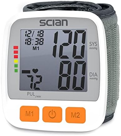 SCIAN Wrist Blood Pressure Cuff, Blood Pressure Wrist Cuff with Adjustable Wrist Cuff & Large LCD Display 2 Users 180 Memory for Doctor & Home Use