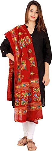 Designer Cotton Heavy Embroidered Paper Mirrorwork Indian Dupatta For Woman Festive Wear Casual Party Occasion Chunni2