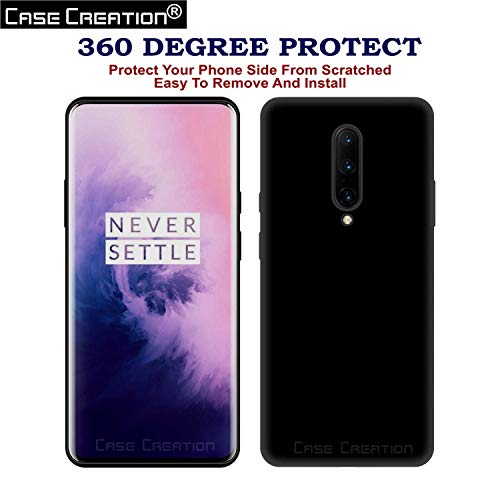 Image of Case Creation Compatible with Realme X 2019 Back case, Realme X Slim Flexible Smart Look case with 360 Camera All Angle Protection (Pure Black)
