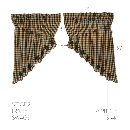 VHC-Brands-Black-Star-Cotton-36x36x18-Prairie-Scalloped-Swag-Set-of-2-Black VHC Brands Black Star Cotton 36x36x18 Prairie Scalloped Swag Set of 2 Black