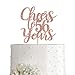 56 Rose Gold Glitter Cheers to 56 Years Cake Topper, Happy 56th Birthday Party Toppers Decorations, Supplies