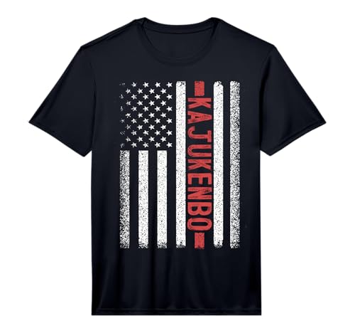 Mens Kajukenbo American Flag 4th of July Hybrid Martial Arts Performance T-Shirt