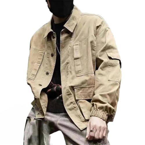 Veste de travail pour homme JXQXHCFS avec multipoches et col revers fin