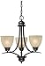 Vaxcel ALCHU003BN Usaavalon 3 Light Transitional Chandelier Lighting Fixture, Glass, 21.5" x 20" x 20", Nickel