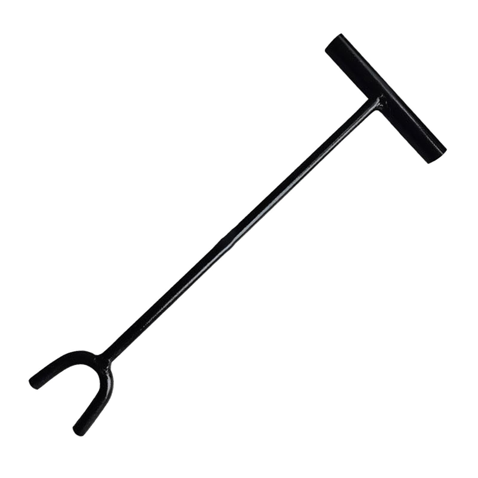 Tenedor Metálico para Agua, Llave de Válvula de Agua Portátil de Mango Largo, Herramienta de Cierre para Válvula de Calefacción de Gas de Jardín, Longitud 80 Cm