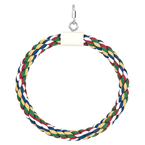 Toddmomy Creative Parrot Cotton Rope Swing for Bird Cage Diameter Hanging Bite for Cockatiels Parakeets and Birds Safe and Fun Chewing Adventure