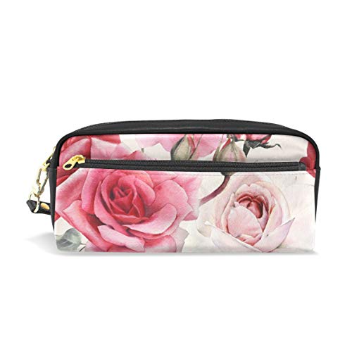 Rootti Blomm Trousse à crayons avec fermeture Éclair Motif rose Pour étudiants