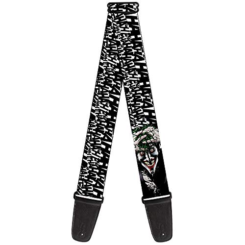 Buckle-Down Sangle de guitare Joker The Killing Blake tenant la tête Hahaha Blanc/noir 5,1 cm de large (GS-WJK072) - Les Beatles, Paul McCartney, John Lennon, RIngo Starr, George Harrison Buckle-Down Sangle de guitare Joker The Killing Blake tenant la tête Hahaha Blanc/noir 5,1 cm de large (GS-WJK072)