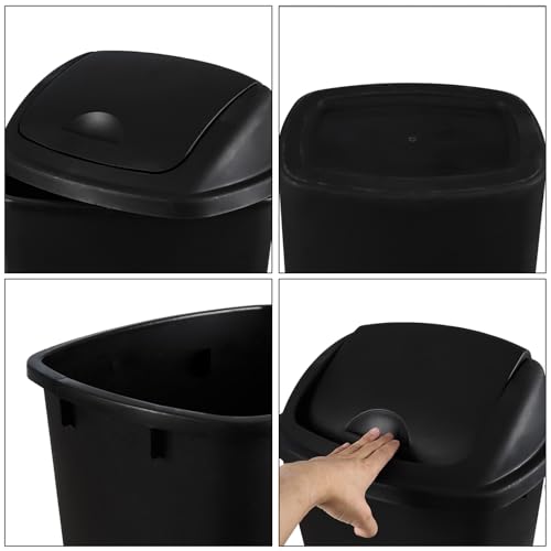 4 pack canecas de basura grandes con tapa basculante miniatura 2