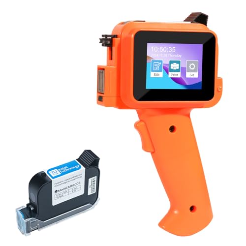 ZHONGMIN Handheld Inkjet Printer with 42ml Quick-Drying Ink Cartridge,...