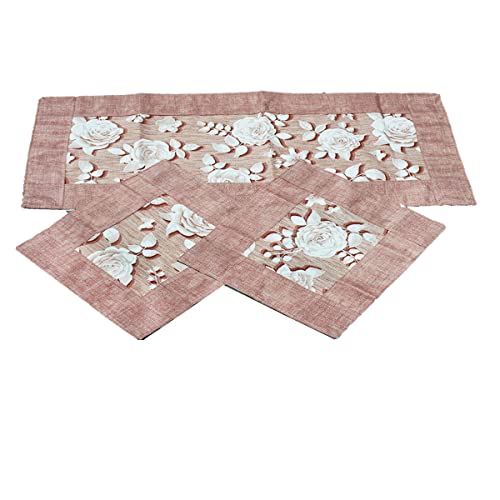  Tris Centri Centrini Centro Runner Rose Clara Tavola Mobile Colori Brillanti-Rosa