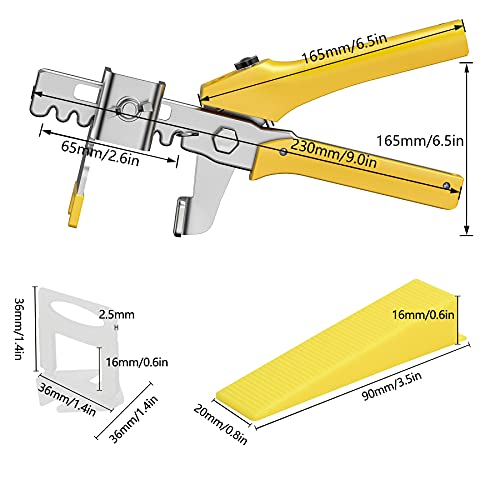Tile Leveling System 1/8 Inch Kits With Pliers, Tile Tools For Installation, 300Pcs Tile Spacers Clips, 100Pcs Reusable Wedges For Floor Leveling, Tile Kits, Wall Tile Leveler Tools #TOP6