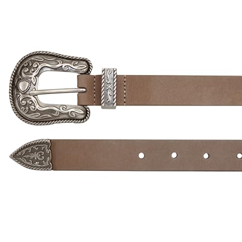 Image of Lucky Brand Women's Western Leather Belt | Classic | Fashion | Vintage | Buffalo Leather | Western-Inspired