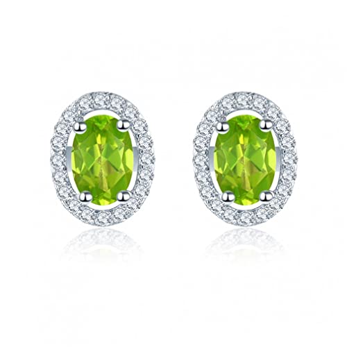 Citrine boucles d'oreilles clous ovales en argent 925 de haute joaillerie