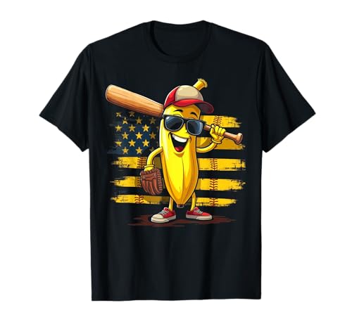 Gráfico Bananas Orgulloso Nombre Retro Bandera Americana Bananas Lover Camiseta