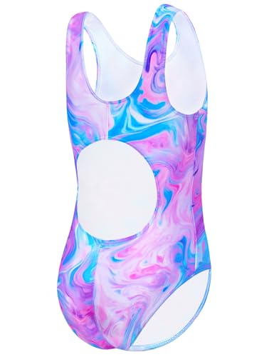 Image of Girls Swimsuits Back Cutout Bathing Suits for Girls 6-14 Removable Chest Pad Quick Dry for Swim Team Beach Pool