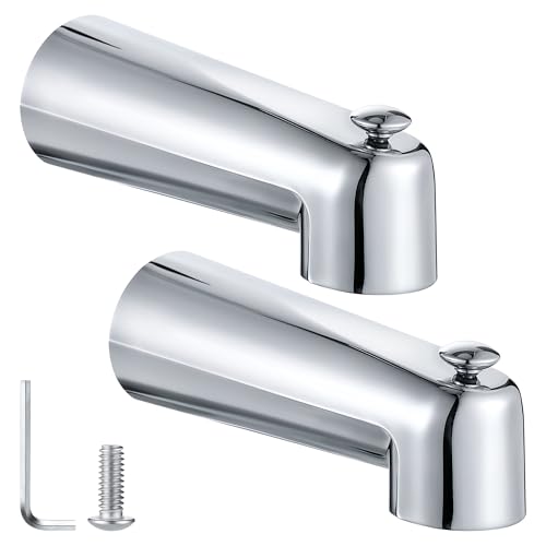 2PACK 7" Slip on Tub Spout with Diverter Compatible with Moen, Chrome