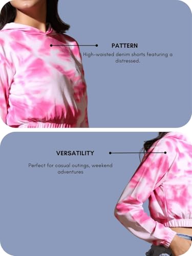 Image of OM SAI LATEST CREATION Women's Western Crop Top with Hoodie Neck & Long Sleeve || Drawstring Pullover Tops || Loose Casual Hoodies for Women Top.