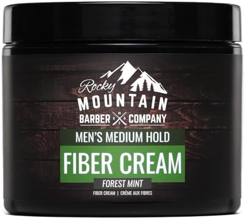 Men’s Fiber Hair Cream - Made in Canada - Classic Hair Styling Product with Medium Hold & Shine for Modern and Classic Hairstyles - No Artificial Fragrance - For All Hair Types - Easy to Wash Out - 4 oz