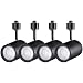 LEONLITE 4-Pack 17.5W (85W Eqv.) Integrated CRI90+ LED Black Track Light Head, Dimmable 38° Spotlight Track Light, 1200lm Energy Star & ETL Listed for Wall Art Exhibition Lighting, 4000K Cool White