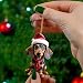 T TAKONE 14 Stück Dackel Dekoration, 2D Acryl Flachdackel Anhänger, perfekt als Christbaumschmuck und Weihnachtsdekoration für das Auto