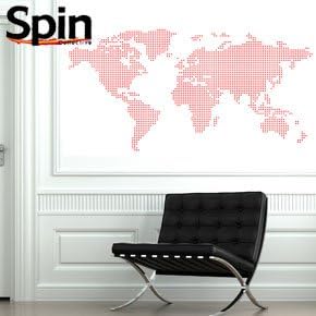 Spin Collective World Map Wall Sticker (Silver)