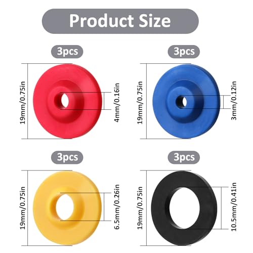 12 Stück Wassersparer Durchflussbegrenzer Silikon Durchflussbegrenzer für Duschkopf Wassersparer für Küche Handbrausen Duschkopf Handbrausen-3/4/6.5/10.5mm-Schwarz/Blau/Rot/Gelb