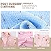 WEEOATAR Kids Hospital Gown Clothes for Post Shoulder Surgery Broken Arm Clothing, Full Open, Easy to Wear with Magic Stickers on Both Sides Suitable for Boys and Girls (Pink, 120cm/47.2in)