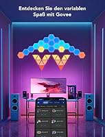 Govee LED Sechseck Hexagon Panel Gaming,10 RGBIC Smart Wandleuchte Funktioniert mit Alexa, Google Assistant, Kreative Dekorative Wi-Fi, Musik Sync für Gaming Beleuchtung & Zimmer Deko – Ansicht 6