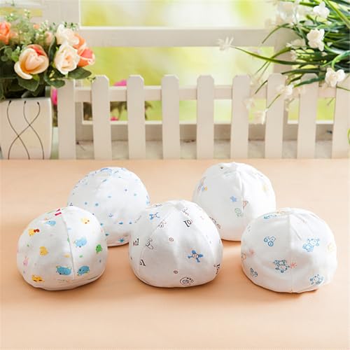 Pack of 10 Soft Cotton Newborn Baby Caps with Assorted Cartoon Pattern Soft Stretchy Design for Infant Daily Wear4