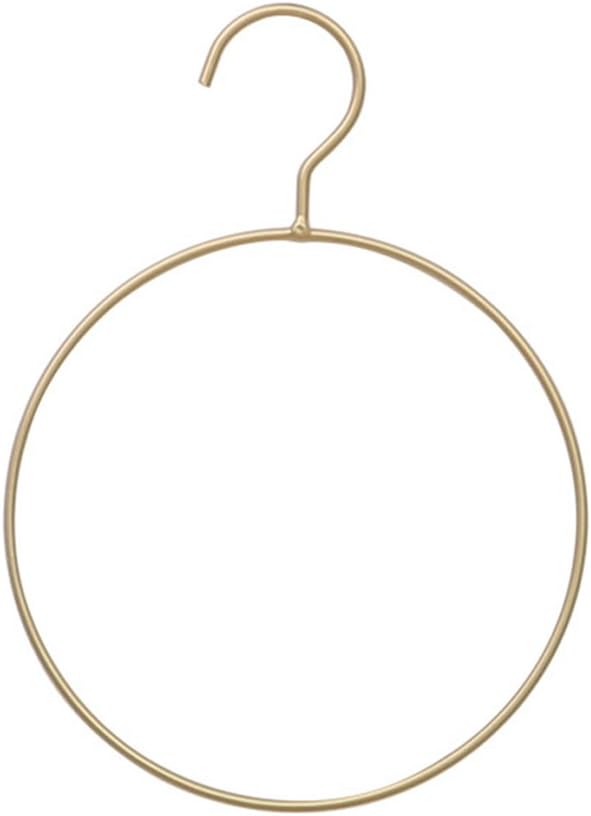 Round Metal Hangers Bikini Hangers Simple Belt Ring Hanger Scarf Hanger for Bedroom Closet ( Golden ) Clothes Organizer Holders for Home