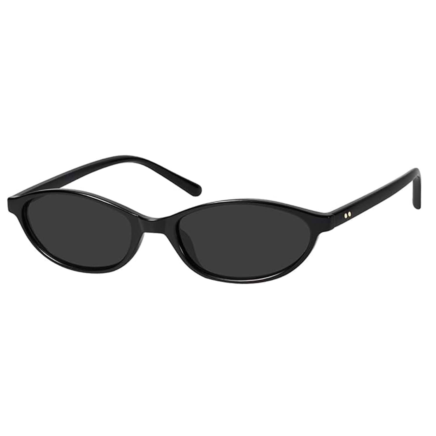 HJSTES Retro Cat Eye Oval Sunglasses for Women Trendy 2026, UV400 Fashion Narrow Slim Shades, Vintage 90s Y2K Glasses, Lightweight Chic Cateye Sunnies for Travel, Shopping, Beach, Party