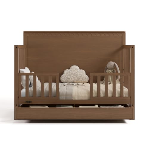 Graco Sasha 5-in-1 Convertible Crib with Drawer (Hazelnut) – GREENGUARD Gold Certified Wood Crib, Converts to Toddler Bed, Daybed, Full-Size Bed, Stylish Classic Design - image 9