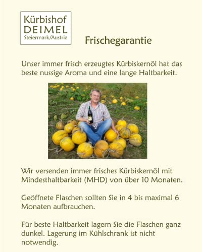 Kürbishof DEIMEL Steiermark/Austria - 500 ml Dose Original Steirisches Kürbiskernöl g.g.A. - Jährlich prämiert