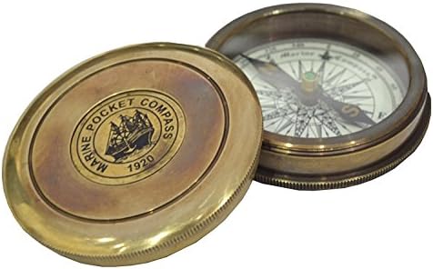 Vintage Compass Replica Nautical Compass Brass Pocket Transit Compass - Robert Frost Poem Rustic Vintage Home Decor Gifts image 4
