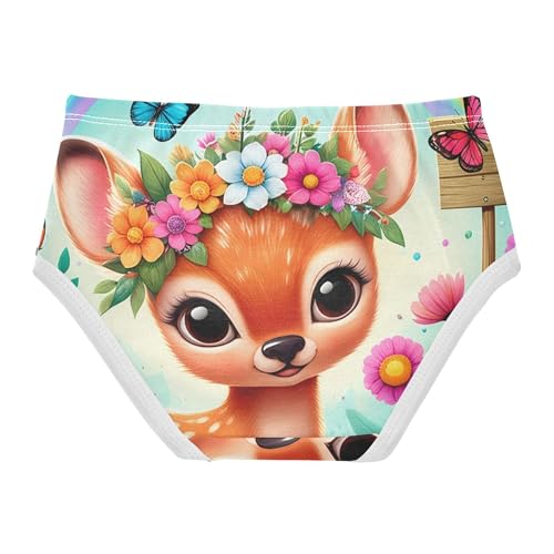 Florals Girls Underwear Toddlers 2t Cotton Little Girl Panties Cute Deer Flower Crown Underpants Briefs2