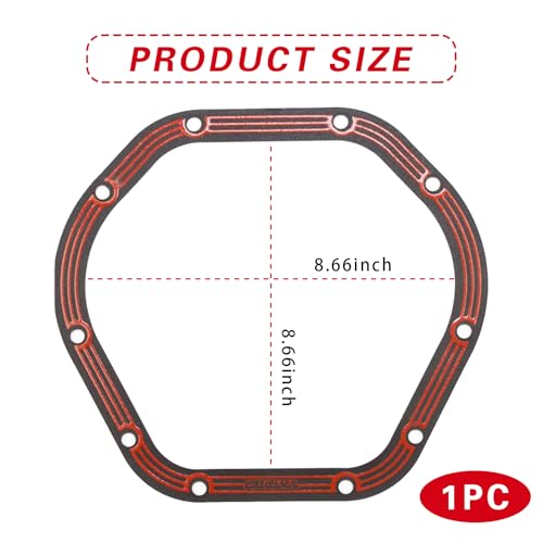 Image of Differential Cover Gasket, LLR-D044 High Temperature Resistant Transmission Gaskets, Perfect Fit Leak-proof Gaskets Replacement, Compatible with Jeep Ford GMC Axle Dana 60 50 70 (Red)