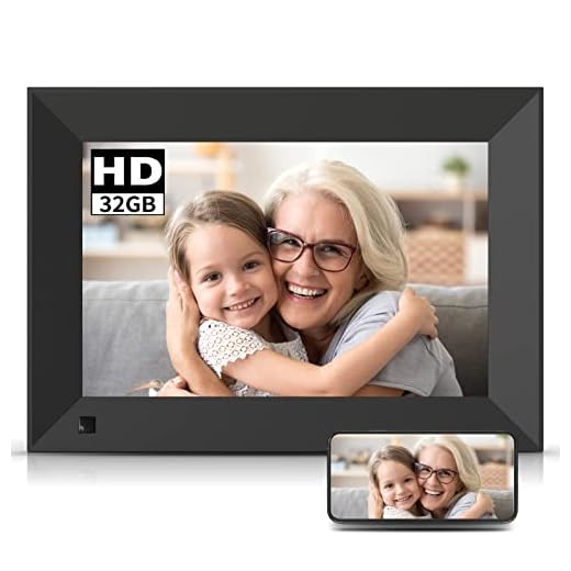 BSIMB 32GB WiFi Digital Picture Frame 8 Inch, Digital Photo Frame HD IPS Touch Screen Motion Sensor, Easy Setup to Upload Photos/Videos via App, Email, Auto-Rotate, Wall-Mounted, Gift for Grandparents