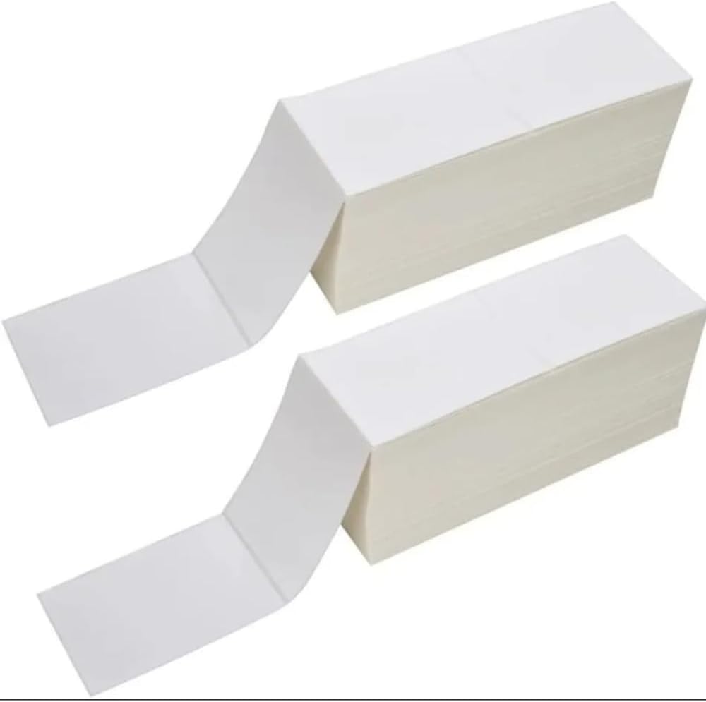 Sale4Less 3000 Fanfold 4 x 6 Direct Thermal Shipping Labels - Label Compatible DYMO Label writer Rollo & Zebra with Perforated line for Thermal Printers labels - Commercial Grade - Manufactured By UPS