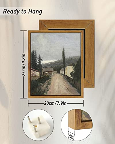 Insimsea Framed Canvas Prints Wall Art, Village Landscapes Oil Painting Eclectic Room Decor, Rustic Wall Decor For Bedroom Living Room Bathroom Office Decor 8"X10" #TOP3
