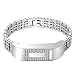 iTerk Compatible Fitbit Flex Bands,Stainless Steel Metal Replacement Wristband Frame Bling Rhinestone Adjustable Bracelet Durable Silver